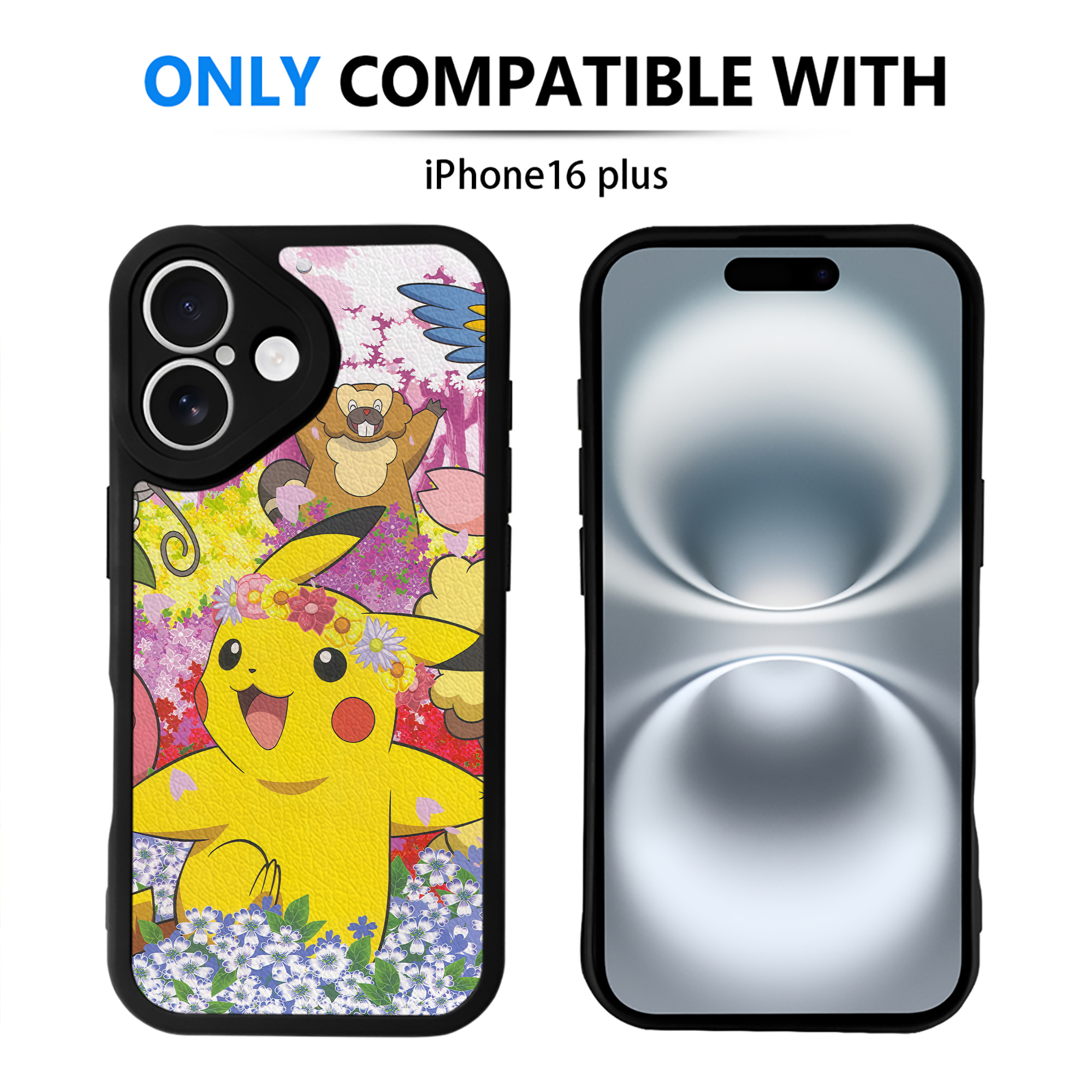 （画像用） ポケットモンスター Pokémon 【iPhone 16シリーズ対応】シリコンスマホケース（レザー調） 材質：シリコン